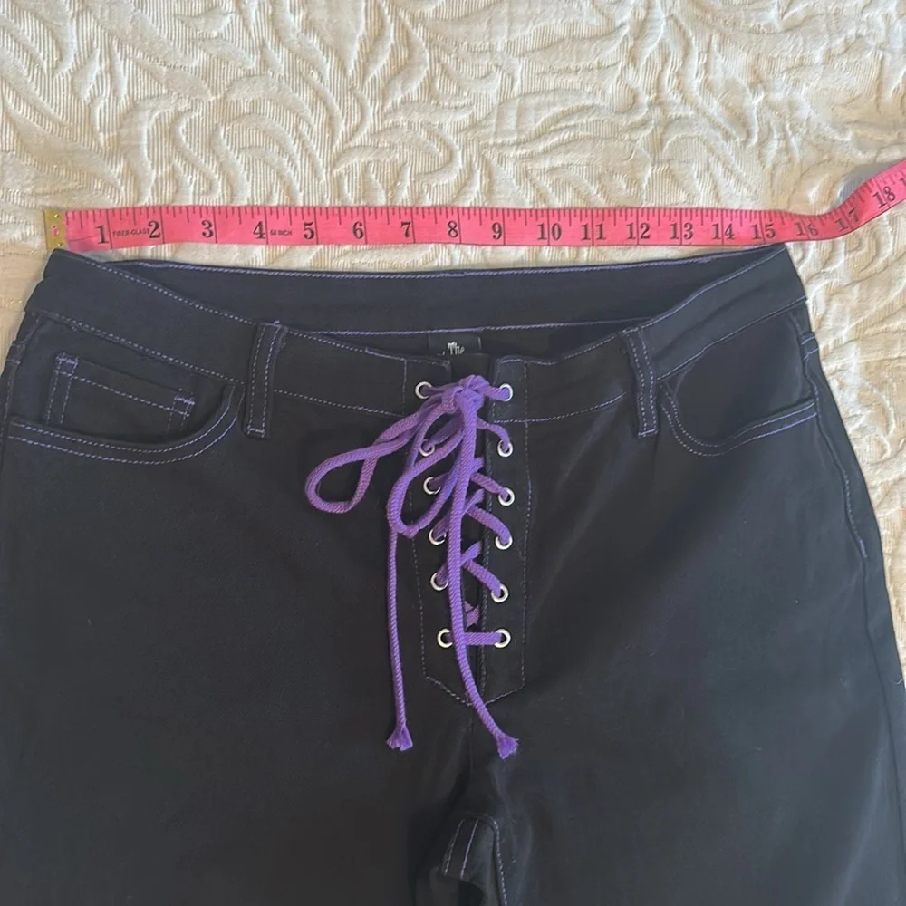 The Grave Girls Dolls Kill lace up embroidered bat jeans XL